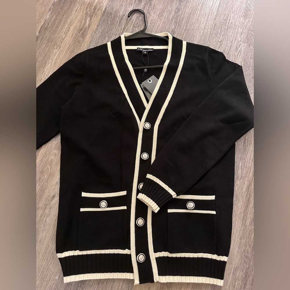 Metric Knit Black Cardigan
